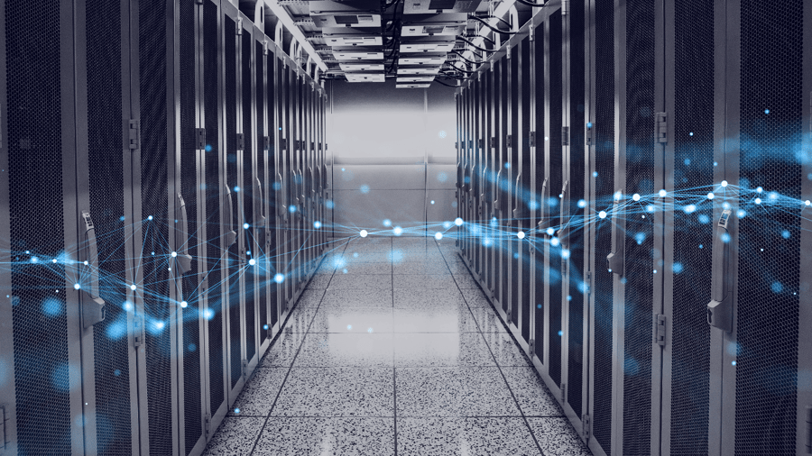 IT equipment in a data centre running smoothly after cooling techniques have been implemented. 